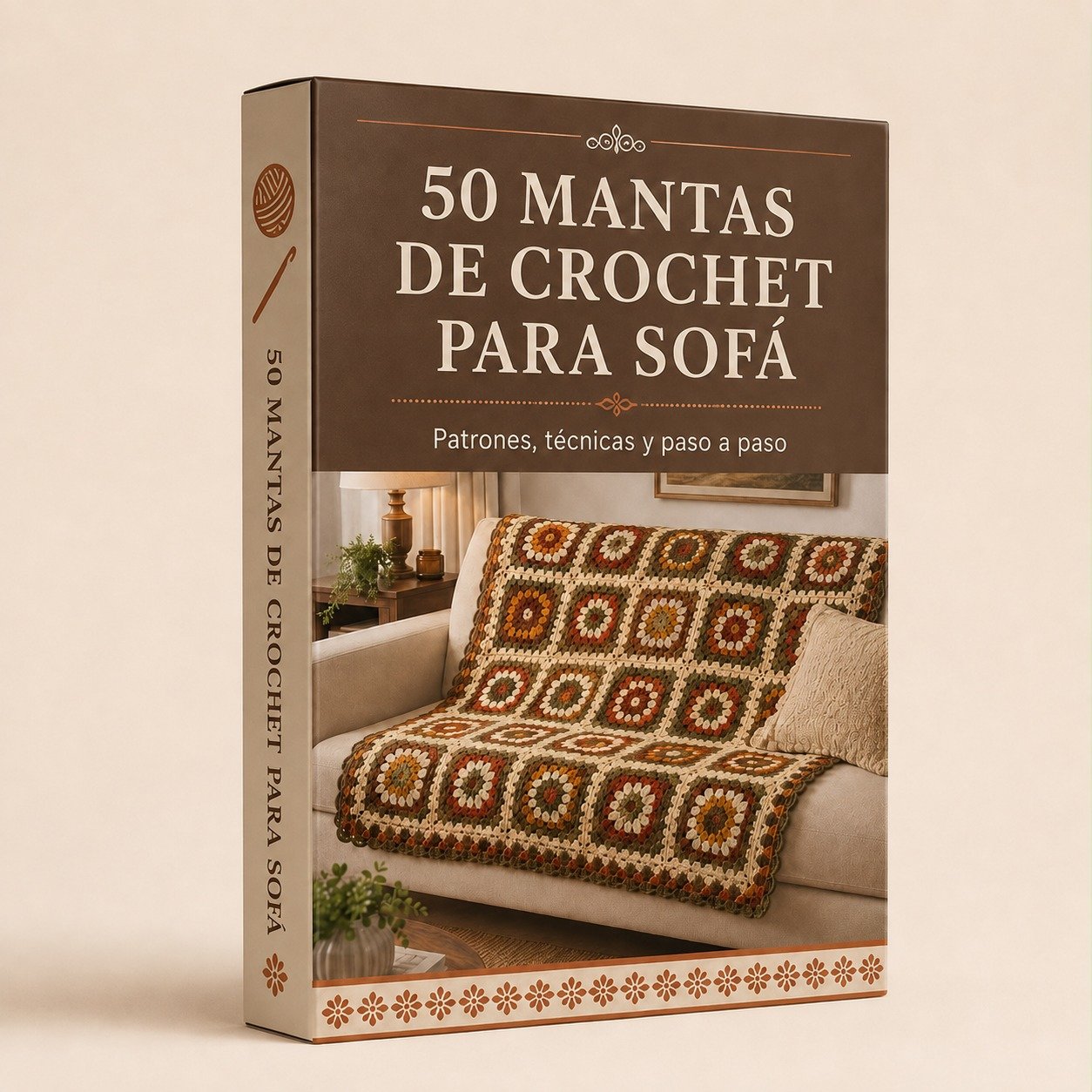 Caja de la guía digital 50 Mantas para Sofá en Crochet